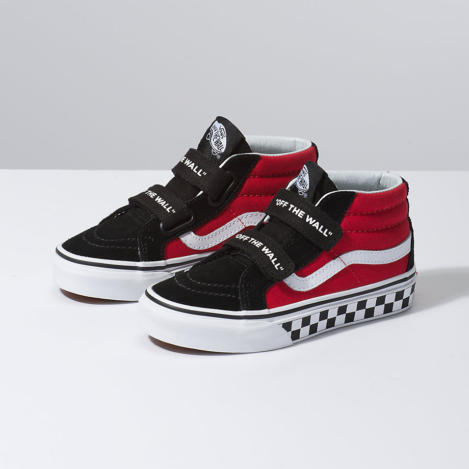 Vans Erkek Çocuk Mid Ayakkabı Logo Pop Sk8-Mid Reissue V Siyah/Beyaz | 62674-576